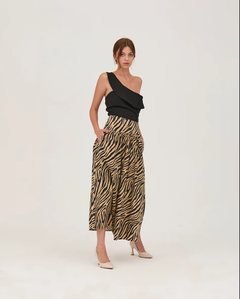 Zebra Desen Cepli Uzun Etek - 3