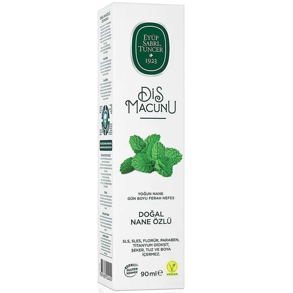 Eyüp Sabri Tuncer Doğal Nane Özlü Florürsüz Diş Macunu 90 ml