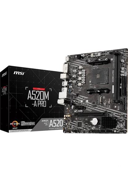 MSI A520M-A Pro AMD A520 4600 MHz (OC) DDR4 Soket AM4 mATX Anakart