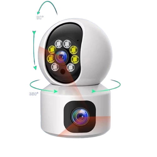 Kamera WiFi Bağlantılı Çift Kameralı Geniş Açılı Gece Görüşlü Ev Tipi Güvenlik Kamerası - 5