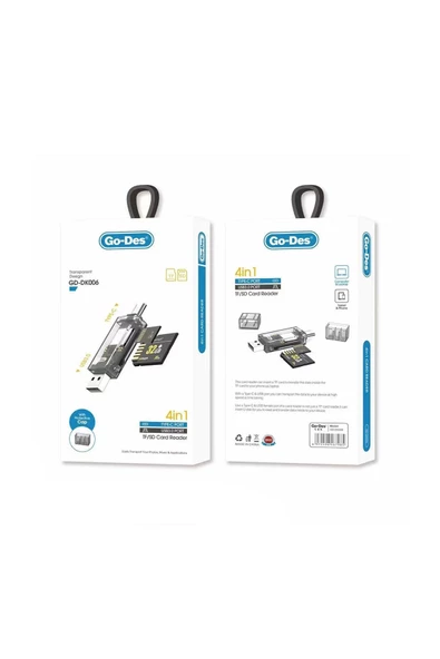 Type-C ve USB-A Çıkışlı 4 in 1 OTG Hafıza Kart Okuyucu SD-Micro SD