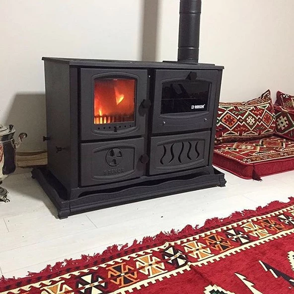 Rekor Vezüv Maşinga Tuğlalı Döküm Şömine 6 Parça Boru Hediyeli - 2