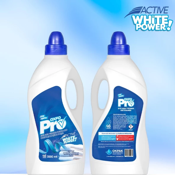Sıvı Çamaşır Deterjanı Beyazlar İçin Aktif Beyazlatma 3000ml 46 Yıkama - 4