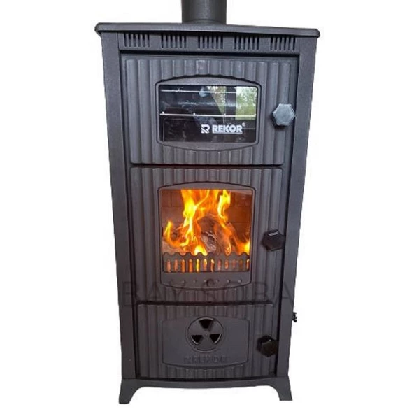 Rekor Lima Tuğlalı Kuzineli Döküm Şömine 6 Parça Boru Hediyeli - 2