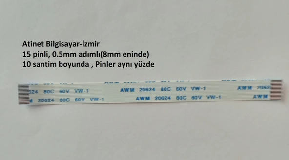 Awm 20624 80C 60V Vw-1 Flex Kablo 15 Pin 10Cm 15-0.5-10A ürün görseli 1