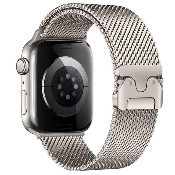 Apple Watch 10 42mm Zore KRD-121 Metal Hasır Kordon - 8