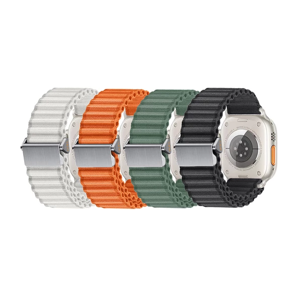 Apple Watch 10 46mm Zore KRD-123 Naylon Kumaş Hasır Örgülü Kordon - 8