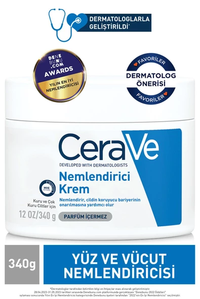 CeraVe Nemlendirici Krem Kuru Ciltler Için Seramid Ve Hyalüronik Asit Içerikli 340 gr