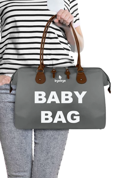 Bye Bye Baby Bag Anne Bebek Bakım ve Kadın Çantası-Gri