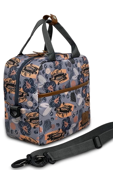 Stylo Isı Yalıtımlı Termal Çanta Mama Ve Yemek Taşıma Beslenme Çantası Askılı Çiçek - Resim 4