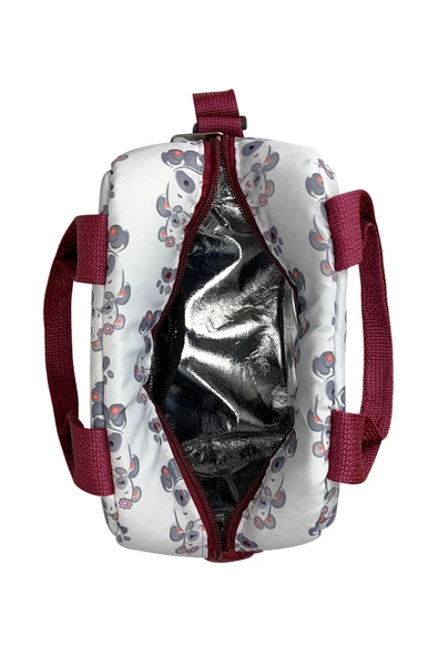 Bye Bye Beslenme Çantası Ve Termos Yemek Taşıma Çantası Omuz Askılı-Bordo Panda - 6