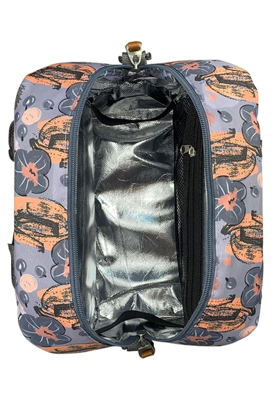 Stylo Isı Yalıtımlı Termal Çanta Mama Ve Yemek Taşıma Beslenme Çantası Askılı Çiçek - Resim 5