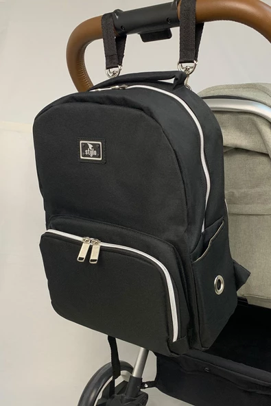 Stylo Duo Siyah Backpack For Mothers Bebek Bakım Çantası - Resim 7