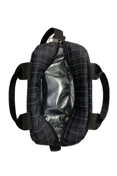 Bye Bye Termos Yemek Taşıma Çantası Askılı Termal Beslenme Çantası-siyah Ekose - 5