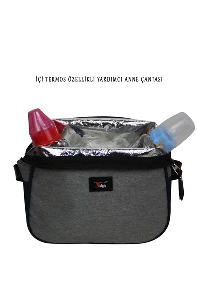 Stylo Working Mothers Bag Bebek Bakım Sırt Çantası-Füme - 5