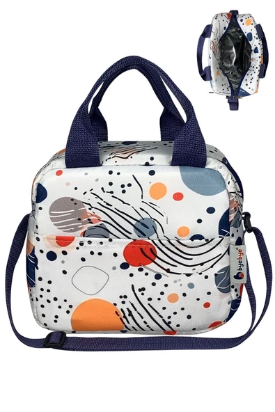 Bye Bye Termos Yemek Taşıma Çantası Askılı Termal Beslenme Çantası-uzay - 2