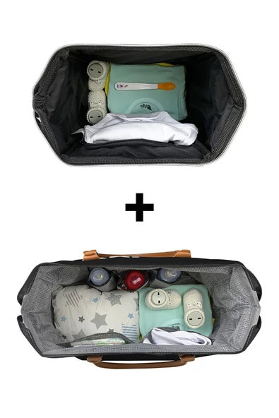 Bye Bye Mommy Bag Anne Bebek Bakım Omuz Çantası Silver Anne Bebek Bakım Sırt Çantası-siyah - 4