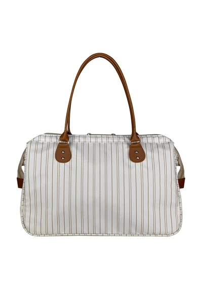 Stylo Kadın Krem Çizgili Bebek Bakım  Çantası - Resim 3