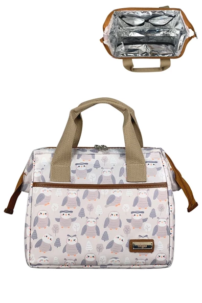 Stylo Beach Geniş Kapasiteli Termal El Çantası - Baykuş - 7