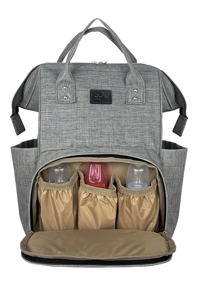 Stylo Star Anne Bebek Bakım Sırt Çantası Termos Çanta - Gri - 4