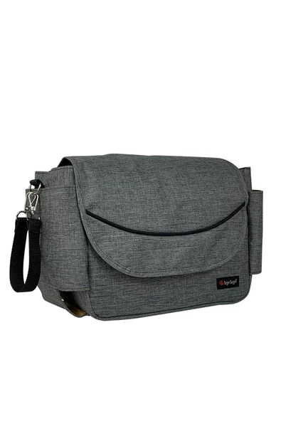 Bye Bye Bebek Arabası Çantası Stroller Bag Sade Gri - Resim 4