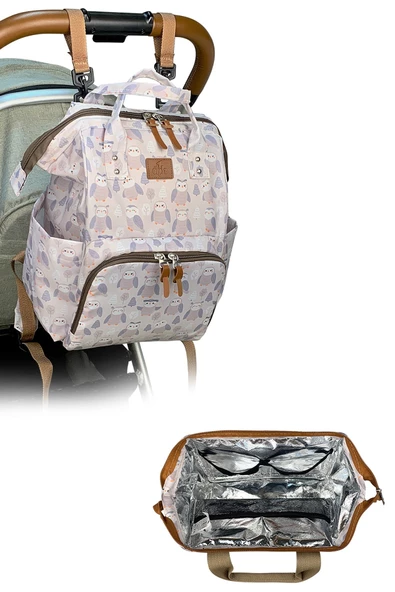 Stylo Paris Anne Bebek Bakım Çantası ve Isı Yalıtımlı Beach Bag Termos Çanta-2'li Takım - 4