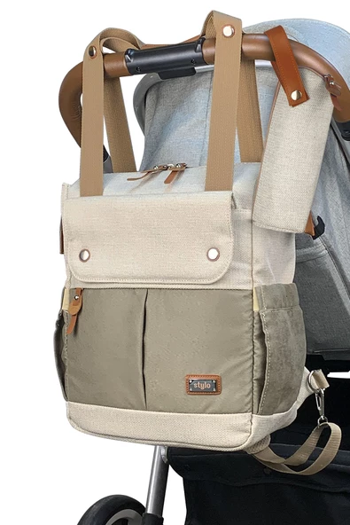 Stylo Platinum 2 In 1 Anne Bebek Bakım Sırt Ve Omuz Çantası-bej - 5