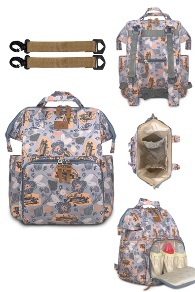 Stylo Paris Anne Bebek Bakım Çantası ve Isı Yalıtımlı Beach Bag Termos Çanta-2'li Takım - 5