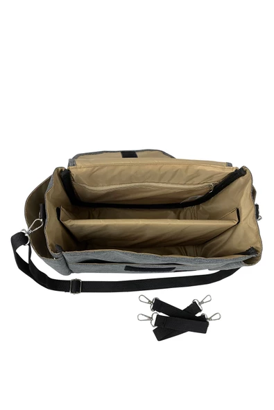 Bye Bye Bebek Arabası Çantası Stroller Bag Sade Gri - Resim 5