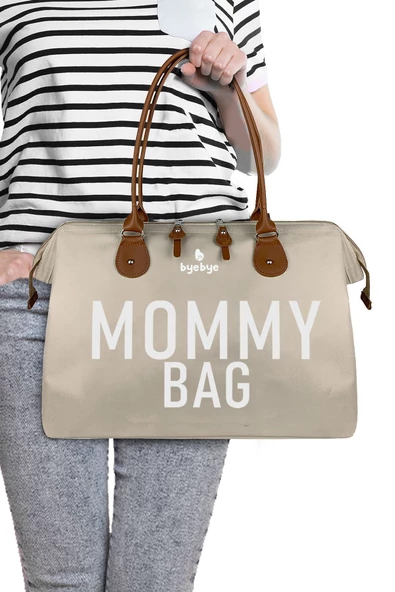 Bye Bye Mommy Bag Anne Bebek Bakım ve Kadın Çantası-Bej