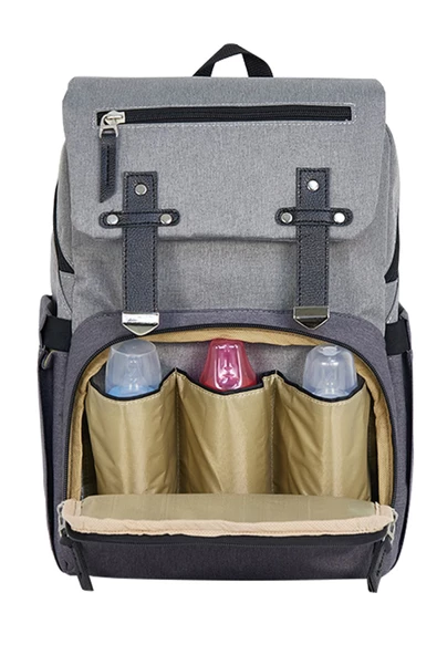 Stylo Working Mothers Bag Bebek Bakım Sırt Çantası-Füme - 4