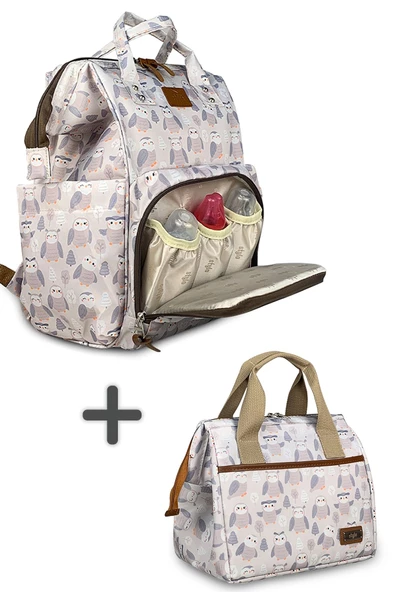 Stylo Paris Anne Bebek Bakım Çantası ve Isı Yalıtımlı Beach Bag Termos Çanta-2'li Takım - 2