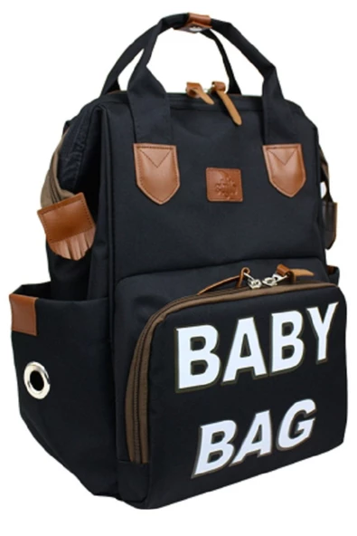 Stylo Monaco Baby Bag Baskılı Anne Bebek Bakım Sırt Çantası - Beyaz Baskı - Resim 3