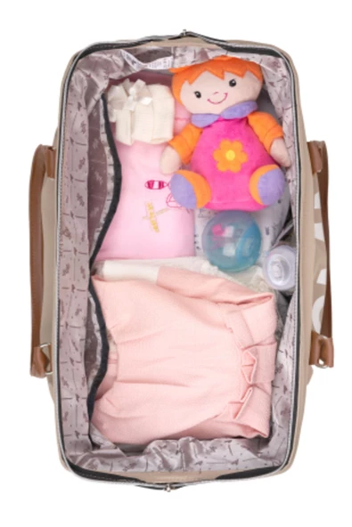 Stylo Mommy Bag Usa Anne Bebek Bakım Ve Kadın Çantası - Bej - 4