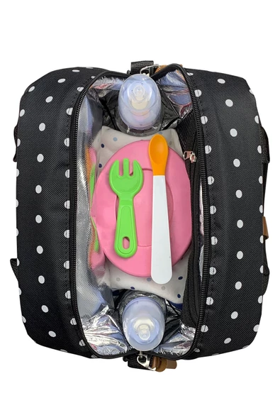 Stylo Unisex Siyah Food Bag Mama Ve Çok Amaçlı Yemek Taşıma Termos Bebek Bakım Çantası - Resim 3