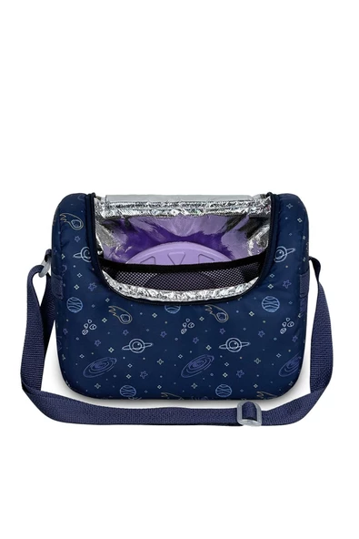 Bye Bye Yummy Okul Öncesi Kreş Çocuk El ve Omuz Termo Beslenme Çantası-Uzay - 3