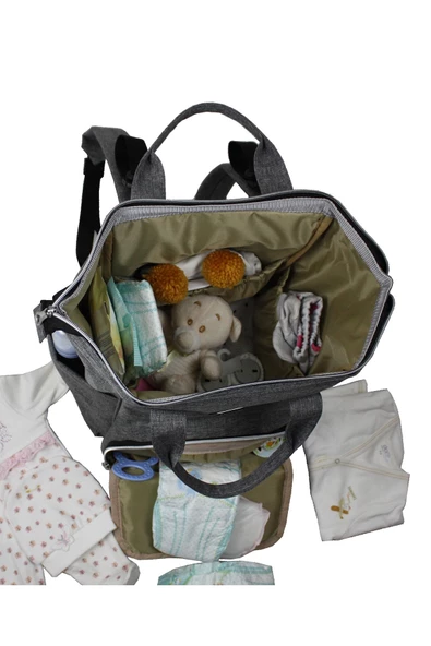 Bye Bye Paris Anne Bebek Çantası Gri - Resim 4