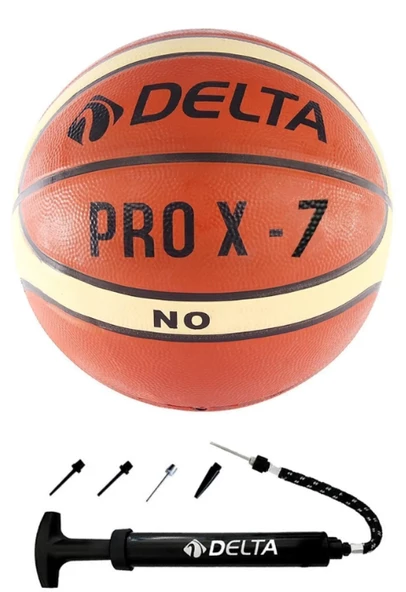 Delta Pro X Deluxe Kauçuk 7 Numara Basketbol Topu + Top Pompası