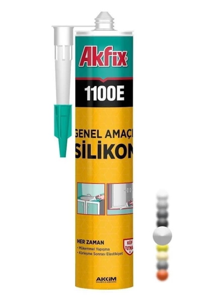 Akfix Genel Amaçlı Beyaz Silikon 280Gr 1100E