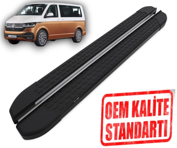 TRANSPORTER T6 KISA ŞASE 2015 2016 2017 2018 2019 2020 2021 2022 2023 ARACA ÖZEL NEVADA SİYAH YAN BASAMAK ürün görseli 1