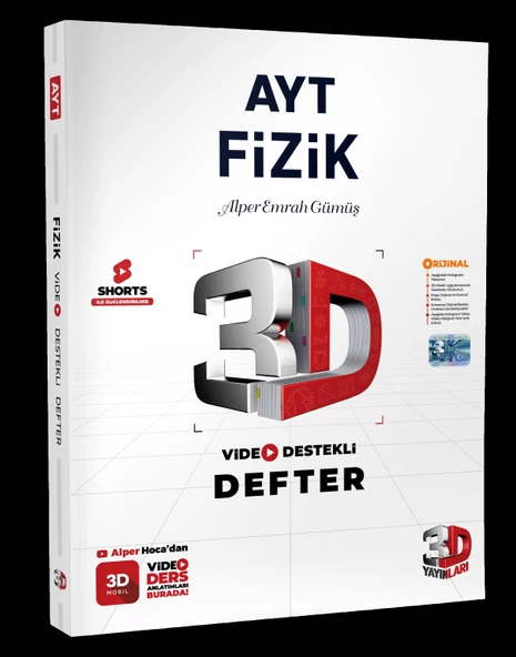 3D Yayınları AYT Fizik Video Destekli Defter