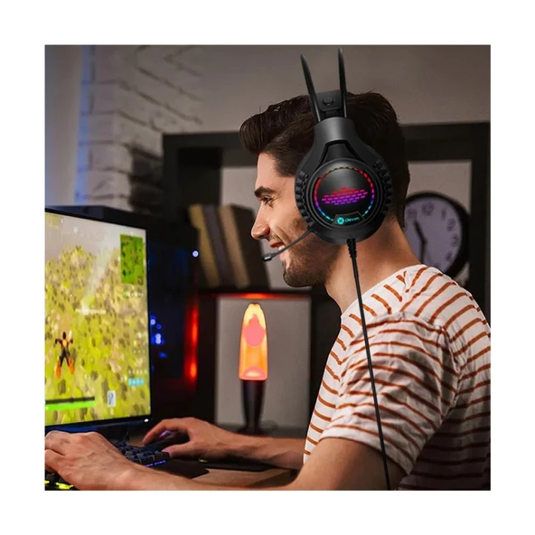 H608 5.1 Kafaüstü Rgb Gaming Oyuncu Mikrofonlu Kulaklık - 6