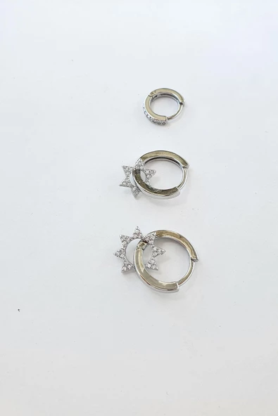 8 KÖŞE YILDIZ 3LÜ SET KÜPE - 4