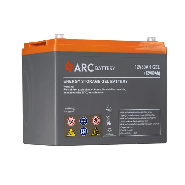 Arc 12 Volt 80 Amper Jel Akü Üretim Tarihi: 2024 - 2