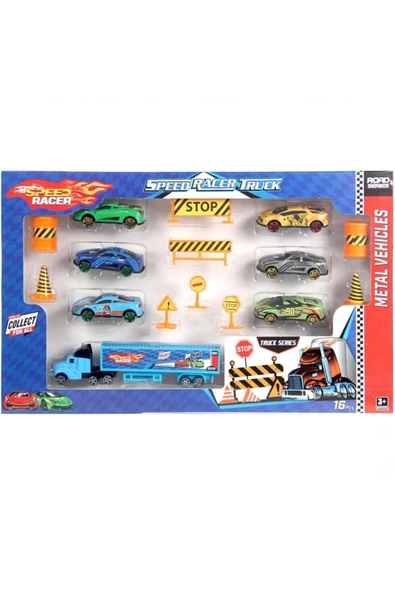 Toysan 49 Tır Seti Trafik Levhalı 6'lı Metal Arabalı - 2