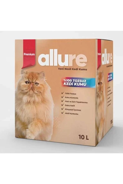 Allure Premium Yüksek Kaliteli Kedi Kumu 10 Litre