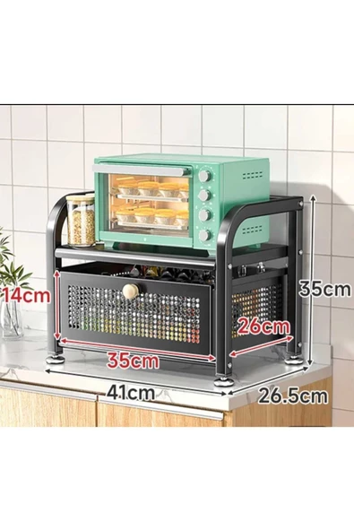 Siyah Metal Tezgah Üstü Mutfak Organizer Mutfak Düzenleyici 1014-CN - 3