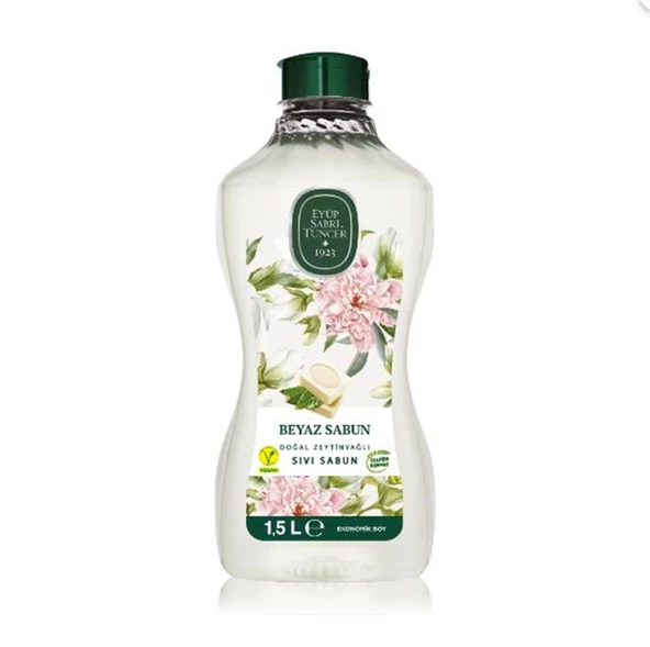 Eyüp Sabri Tuncer 1,5lt   Beyaz Sabun Doğal Zeytin Yağlı Sıvı Sabun Pet Şişe