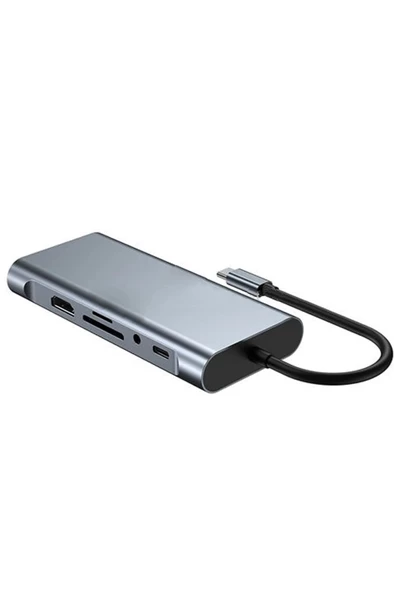 Desingshop 11'li Type-C USB Çoklayıcı Adaptör HDMI, VGA, 4x USB, LAN, SD Kart SNCKUSB9070