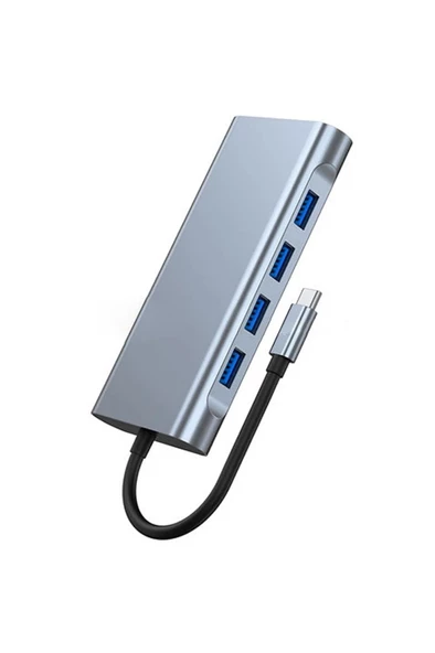 Desingshop 11'li Type-C USB Çoklayıcı Adaptör HDMI, VGA, 4x USB, LAN, SD Kart SNCKUSB9070 - 4